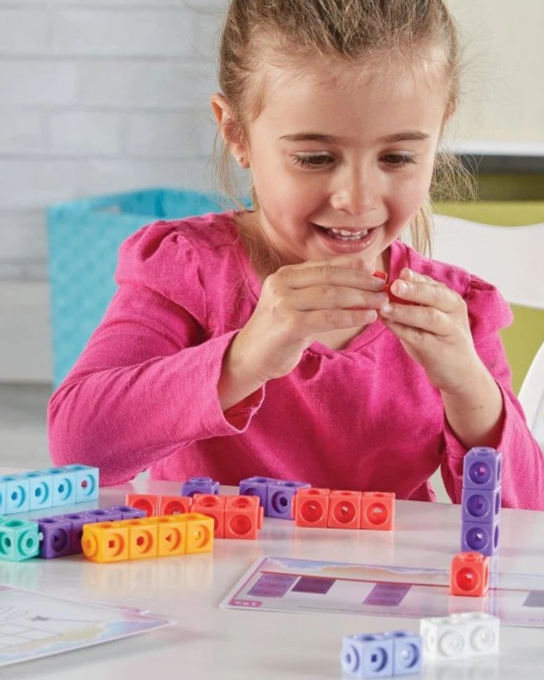 Learning Resources – Sada aktivit pro rané matematické dovednosti MathLink Cubes – Fantasticals